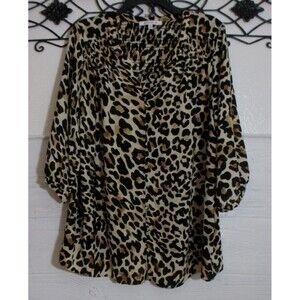 Rose & Olive Women's Top Size 1X Long Sleeve Multicolored V Neck